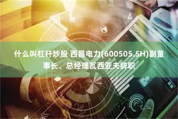 什么叫杠杆炒股 西昌电力(600505.SH)副董事长、总经理瓦西亚夫辞职