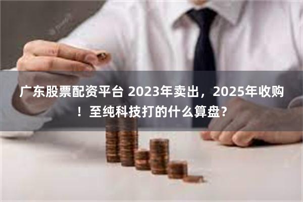 广东股票配资平台 2023年卖出，2025年收购！至纯科技打的什么算盘？